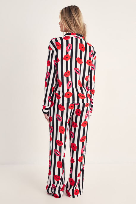 Lips Print Pajama Trouser Set - Image 4