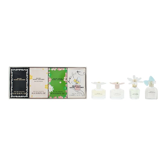 Marc Jacobs Daisy Wild 4ml, Daisy 4ml, Perfect 5ml, Daisy Eau So Fresh 4ml Mini Gift Set for Her - Image 1