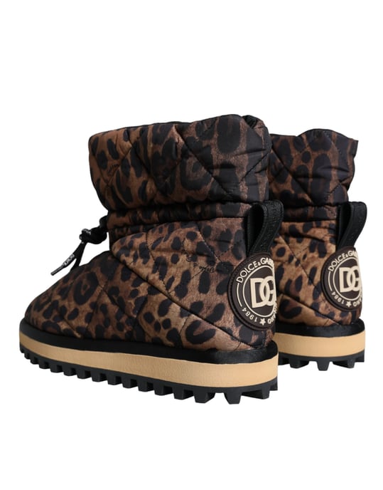 Vadderade Ankelstövlar med Leopardskinnsmönster - Image 4