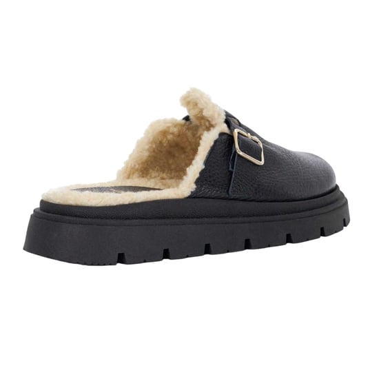Dune London Dames/Dames Gene Leren Faux Shearling Gevoerde Klompen (Zwart) - Image 2