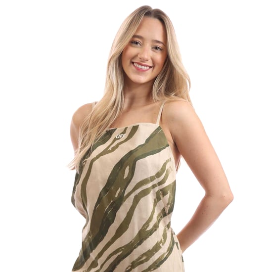Off White Dames/Dames Zebra Mini Jurk (Beige) - Image 3