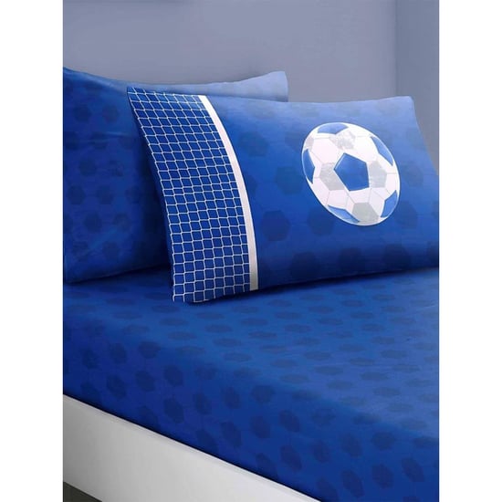 Floso Voetbal hoeslaken set (Blauw/Wit) - Image 1