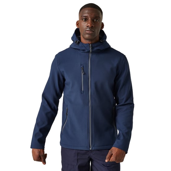 Regatta Mens Navigate 2 Layer Soft Shell Jacket (Navy/Seal Grey) - Image 4