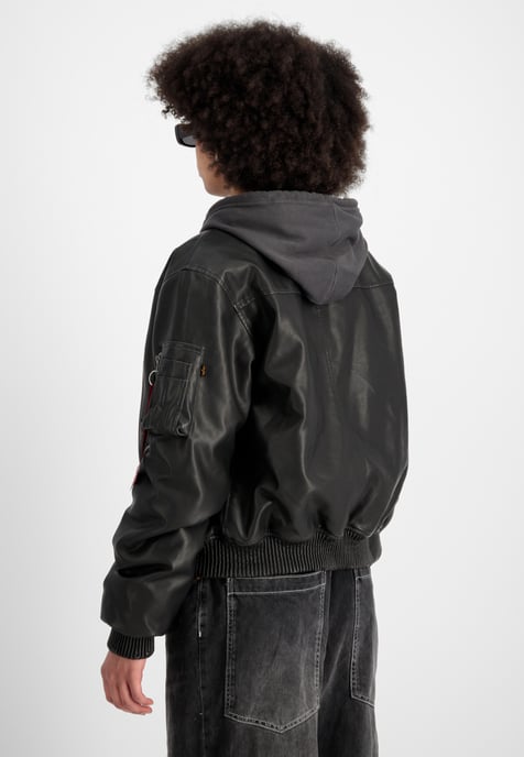 MA-1 Faux Leather Vintage Bomber Jacket Women - Image 3