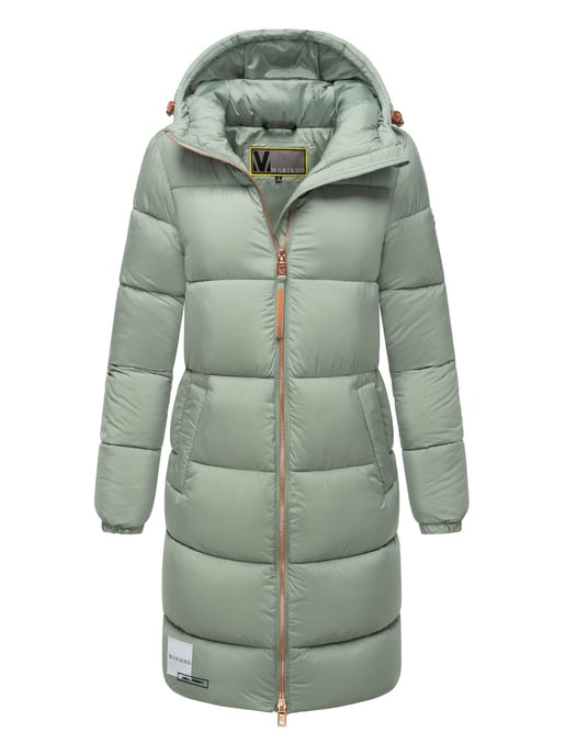 Marikoo long women’s quilted winter coat with hood – Nomadiaa - Image 1