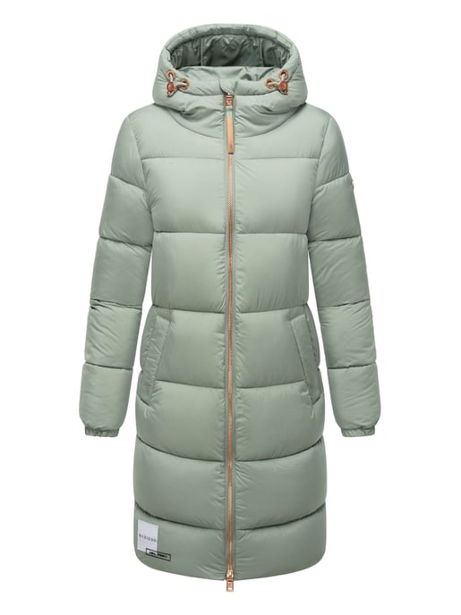 Marikoo long women’s quilted winter coat with hood – Nomadiaa - Image 2