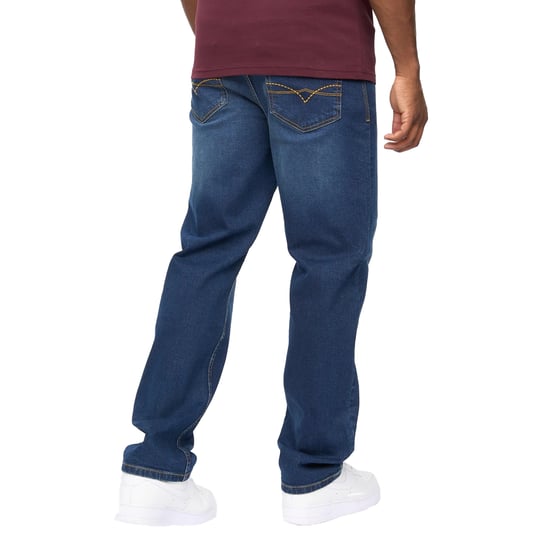 Crosshatch Herr Detendus Avslappnad Passform Jeans (Mörk Tvätt) - Image 2