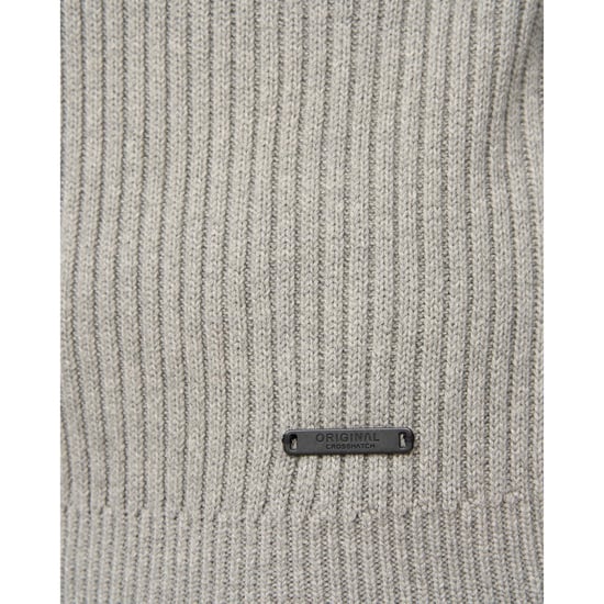 Crosshatch Havaline Stickad Quarter Zip Pullover för män (Grå marl) - Image 4