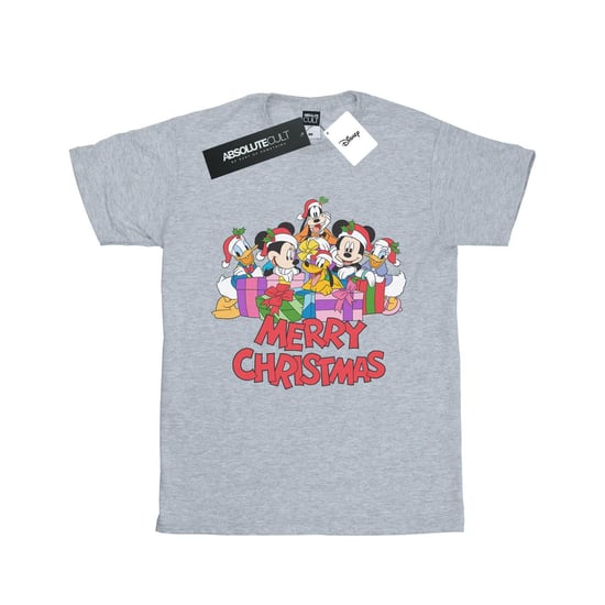 Disney Dam/Tjej - Musse Pigg och hans vänner - jul - Boyfriend-t-shirt i bomull (Sport Grå) - Image 1