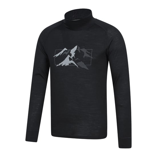 Mountain Warehouse Unisex Quest Merino Wol Thermo Top met lange mouwen voor volwassenen (Zwart) - Image 3