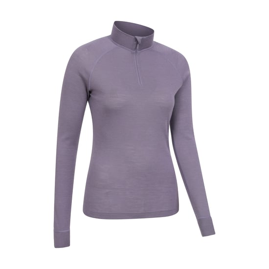 Mountain Warehouse Värmetröja i merinoull med blixtlås och hals för damer/damer (Dusky Purple) - Image 3