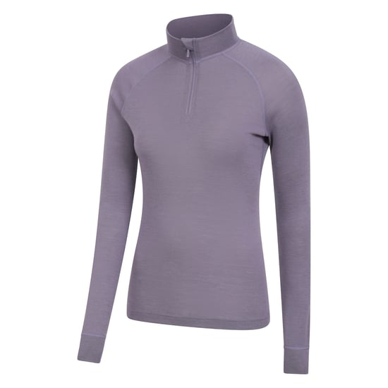 Mountain Warehouse Värmetröja i merinoull med blixtlås och hals för damer/damer (Dusky Purple) - Image 4
