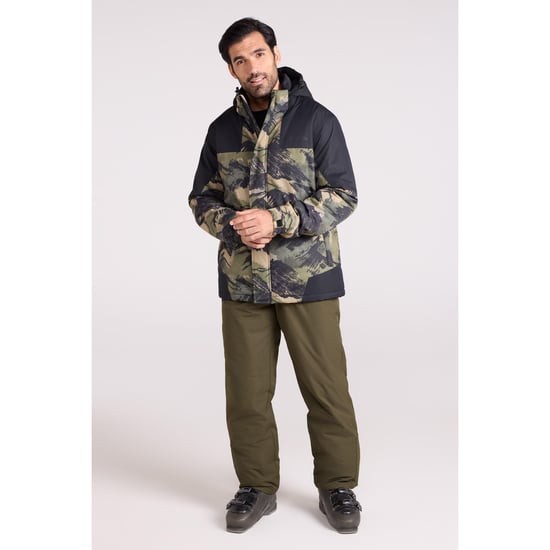 Mountain Warehouse Camo skidjacka & skidbyxor för herrar (Mörk kaki) - Image 1