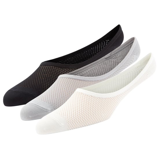 Superga Womens/Ladies No Show Socks (Pack of 3) (White/Grey/Black) - Image 1