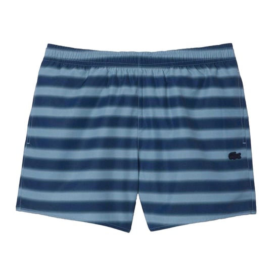 Lacoste Mens Striped Swimming Trunks (Blue) - Image 1