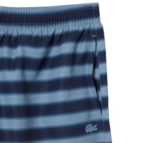 Lacoste Mens Striped Swimming Trunks (Blue) - Image 2