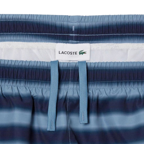 Lacoste Mens Striped Swimming Trunks (Blue) - Image 4