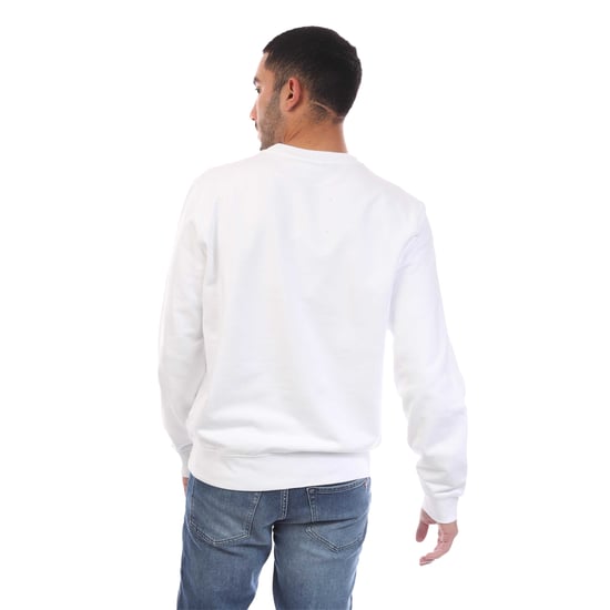 Lacoste Heren Fleece Sweatshirt met ronde hals (Wit) - Image 2