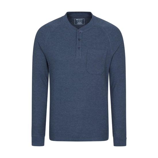 Mountain Warehouse Heren Selby Wafel Henley T-Shirt (Marine) - Image 1