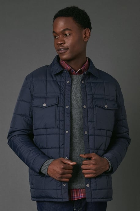 Navy Quilted Jacket - Image 4