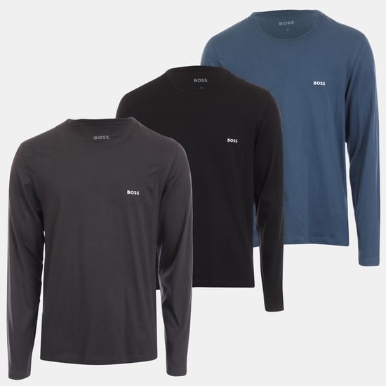 Heren Boss Classic 3 Pack Logo Underwear T-Shirts in Multi kleur - Image 1