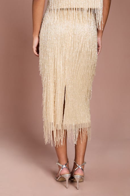 Fringe Embellished Midi Skirt - Image 3