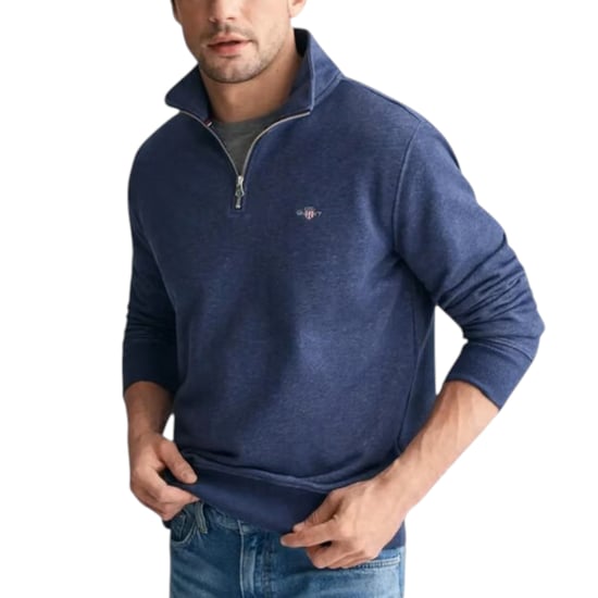 GANT Mens Sweatshirt Embroidered Shield Half Zip Pullover Winter Jumper - Image 3