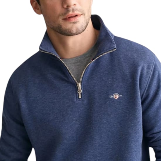 GANT Mens Sweatshirt Embroidered Shield Half Zip Pullover Winter Jumper - Image 4