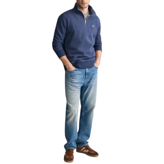 GANT Mens Sweatshirt Embroidered Shield Half Zip Pullover Winter Jumper - Image 5