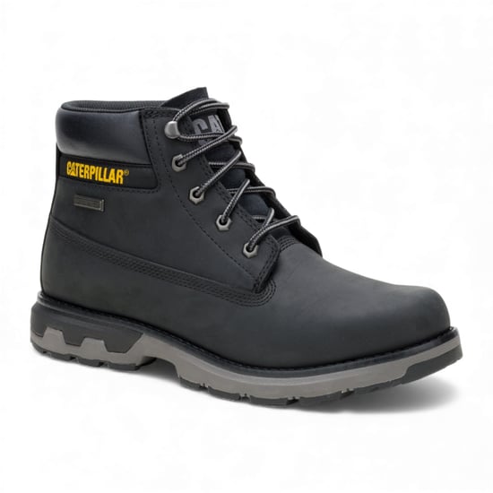 Caterpillar (CAT) Men's Pursue Black Leather Everyday Work Hiking Ankle Boots - Image 3