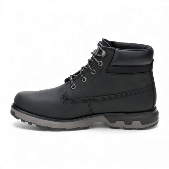 Caterpillar (CAT) Men's Pursue Black Leather Everyday Work Hiking Ankle Boots - Image 4