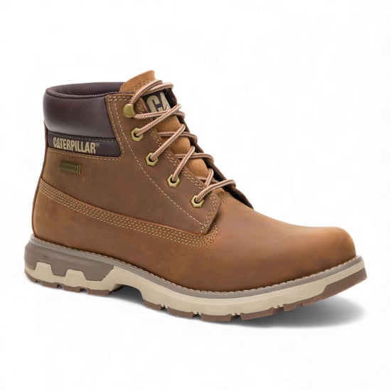 Caterpillar (CAT) Men's Pursue Brown Leather Everyday Work Hiking Ankle Boots - Image 3