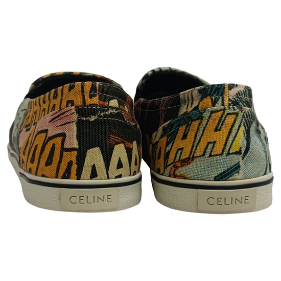 Celine Comic-Print Slip-on Sneakers in Multicolor Canvas - Image 4