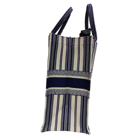Dior Large Dior Book Tote in Navy Blue Cotton - Image 4