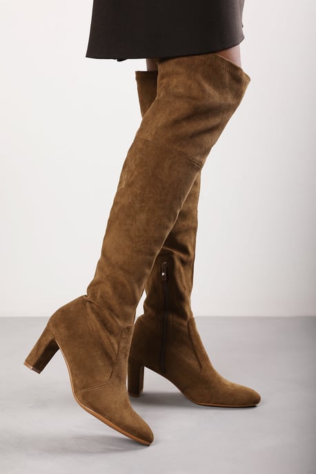 Wheres That From Womens 'Sonya' Suede Block Heel Over The Knee Boots - Image 2