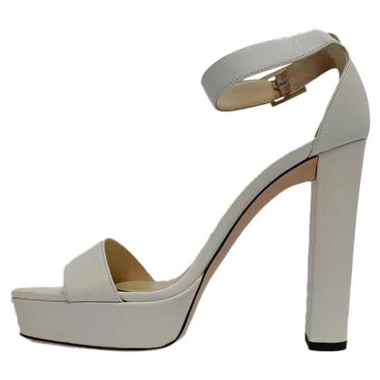 Jimmy Choo Ankle Strap Platform Sandal Heels in White Leather - Image 4