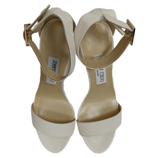 Jimmy Choo Ankle Strap Platform Sandal Heels in White Leather - Image 5