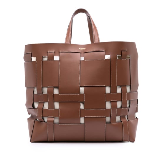 Woven Leather Tote Bag - Image 2