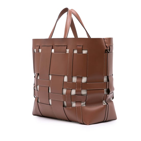 Woven Leather Tote Bag - Image 3