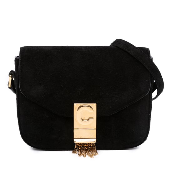 Suede Crossbody Bag With Tassel - Image 1