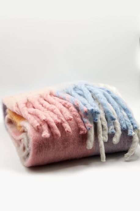 Pastel Check Print Scarf - Image 4