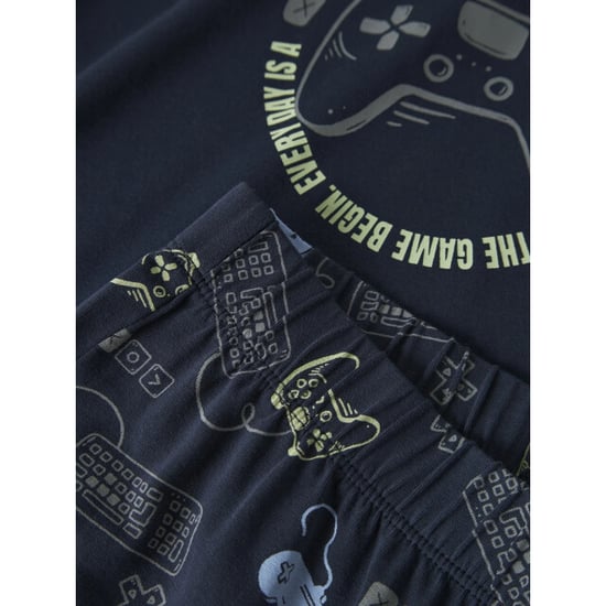 Name It Jongens pyjama set nkmnightset donkerblauw/gamer print - Image 3