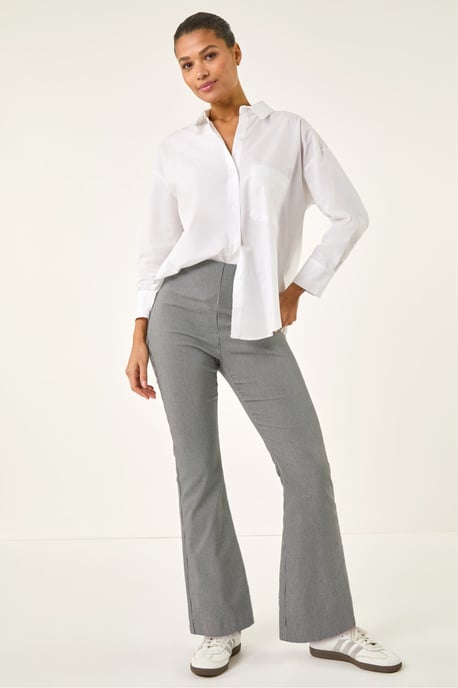 Dogtooth Stretch Wide Leg Trouser - Image 2