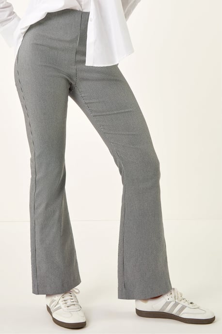 Dogtooth Stretch Wide Leg Trouser - Image 4
