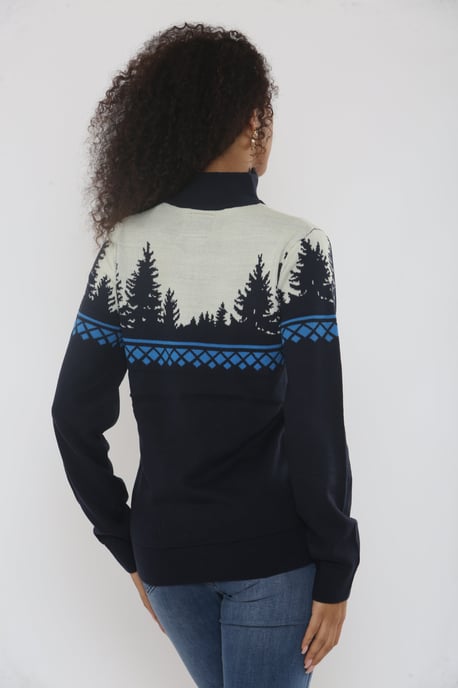 Navy Forest Knit Half Zip Jumper - Image 3