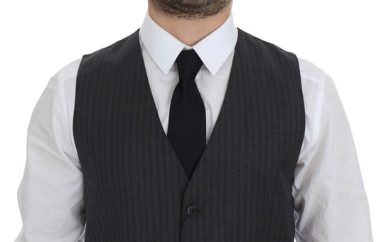 Grijze Pinstripe Gilet Klassieke Pasvorm - Image 2