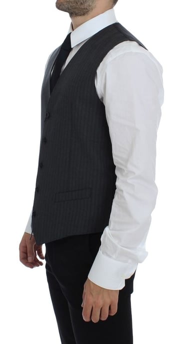 Grijze Pinstripe Gilet Klassieke Pasvorm - Image 3