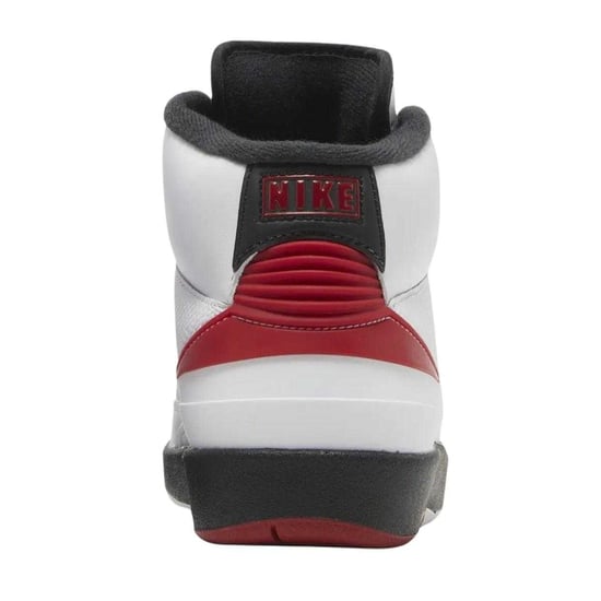 Nike Heren Air Jordan 2 Retro Leren Trainers (Wit, Rood) - Image 2