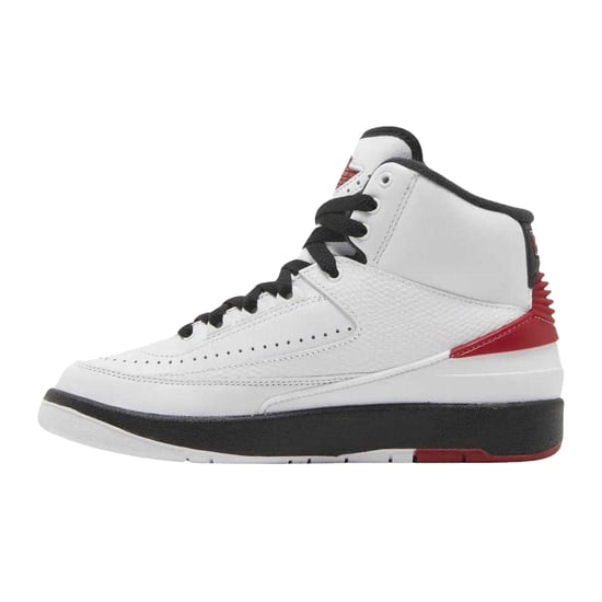 Nike Heren Air Jordan 2 Retro Leren Trainers (Wit, Rood) - Image 3