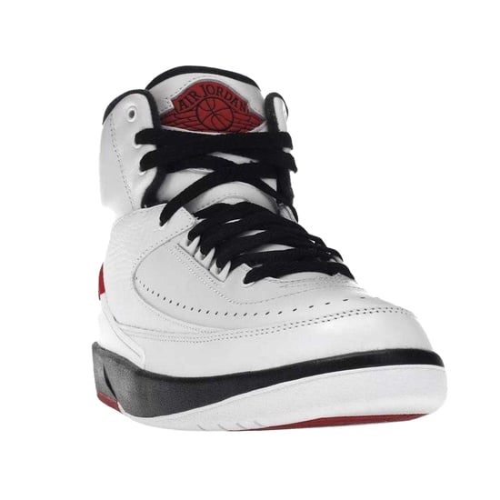 Nike Heren Air Jordan 2 Retro Leren Trainers (Wit, Rood) - Image 5